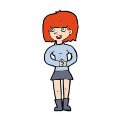 cartoon friendly woman