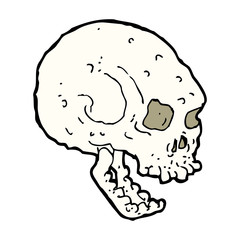 cartoon spooky skull