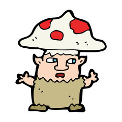 cartoon little mushroom man
