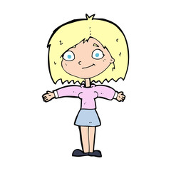 cartoon happy girl