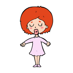 cartoon woman in dress