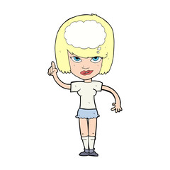 cartoon woman with idea