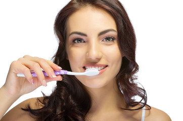 Young girl with toothbrush