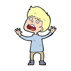 cartoon stressed boy