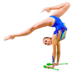 Young girl engaged art gymnastic