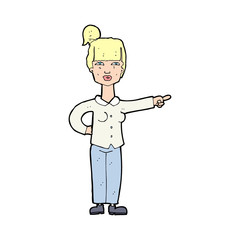 cartoon woman pointing