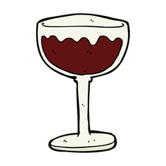cartoon glass of red wine