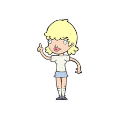 cartoon woman with idea