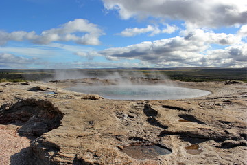 geysir in Geysir field, Iceland