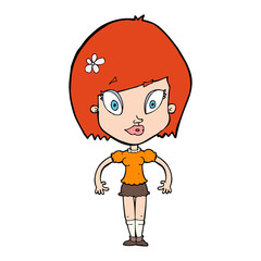 cartoon pretty woman