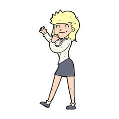 cartoon happy businesswoman