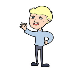 cartoon man making excellent gesture