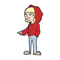cartoon pointing teenager