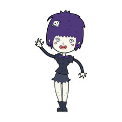 cartoon waving vampire girl