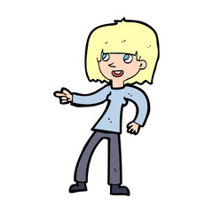 cartoon girl pointing