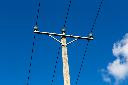 wooden electric pole