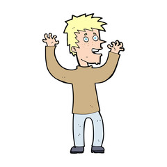 cartoon excited man