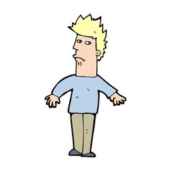 cartoon worried man