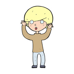 cartoon startled boy