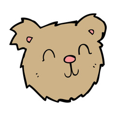 cartoon happy teddy bear face