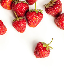 fresh organic strawberry over white background. fruit