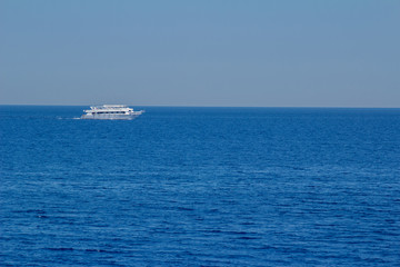 Yacht in the Red Sea hot, sunny day