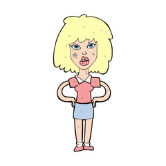 cartoon tough woman