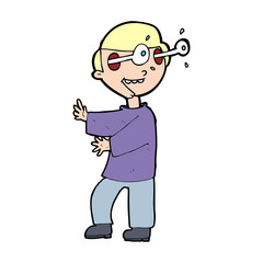 cartoon boy with popping out eyes