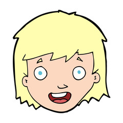 cartoon happy female face