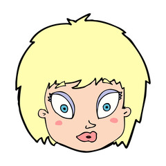 cartoon surprised female face