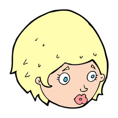 cartoon girl with concerned expression