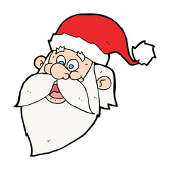 cartoon jolly santa claus face