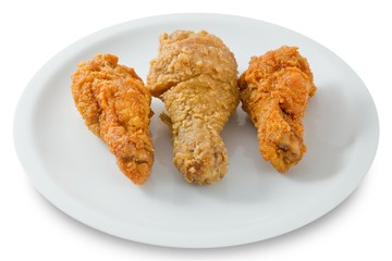 Delocious Fried Chicken Wings on White Dish