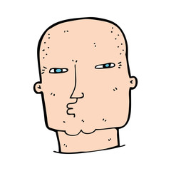 cartoon bald tough guy