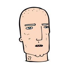cartoon bald tough guy