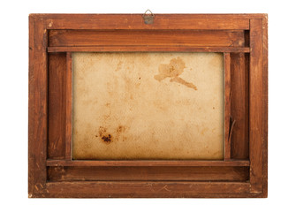 dorso di antica cornice con carta vintage