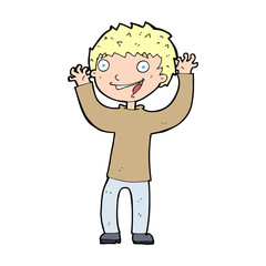cartoon excited boy