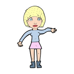 cartoon surprised woman