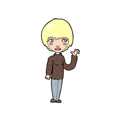 cartoon woman waving