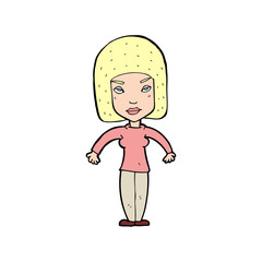 cartoon woman shrugging shoulders