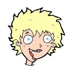 cartoon crazy excited woman