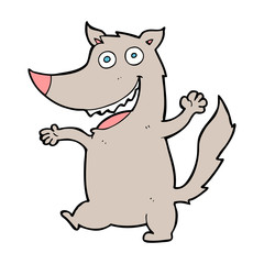 cartoon happy wolf
