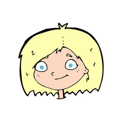 cartoon happy female face