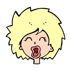 cartoon woman screaming