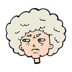cartoon bitter old woman