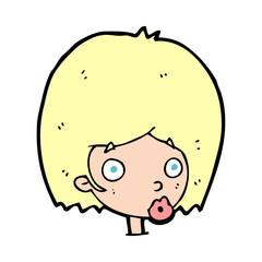 cartoon surprised female face