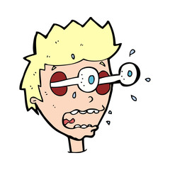 cartoon surprised man with eyes popping out