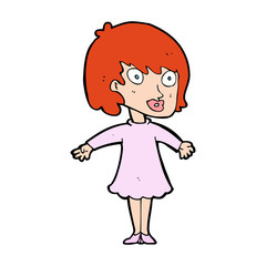 cartoon woman wearing dress