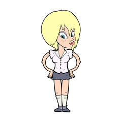 cartoon woman with hands on hips