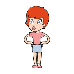 cartoon woman with hands on hips